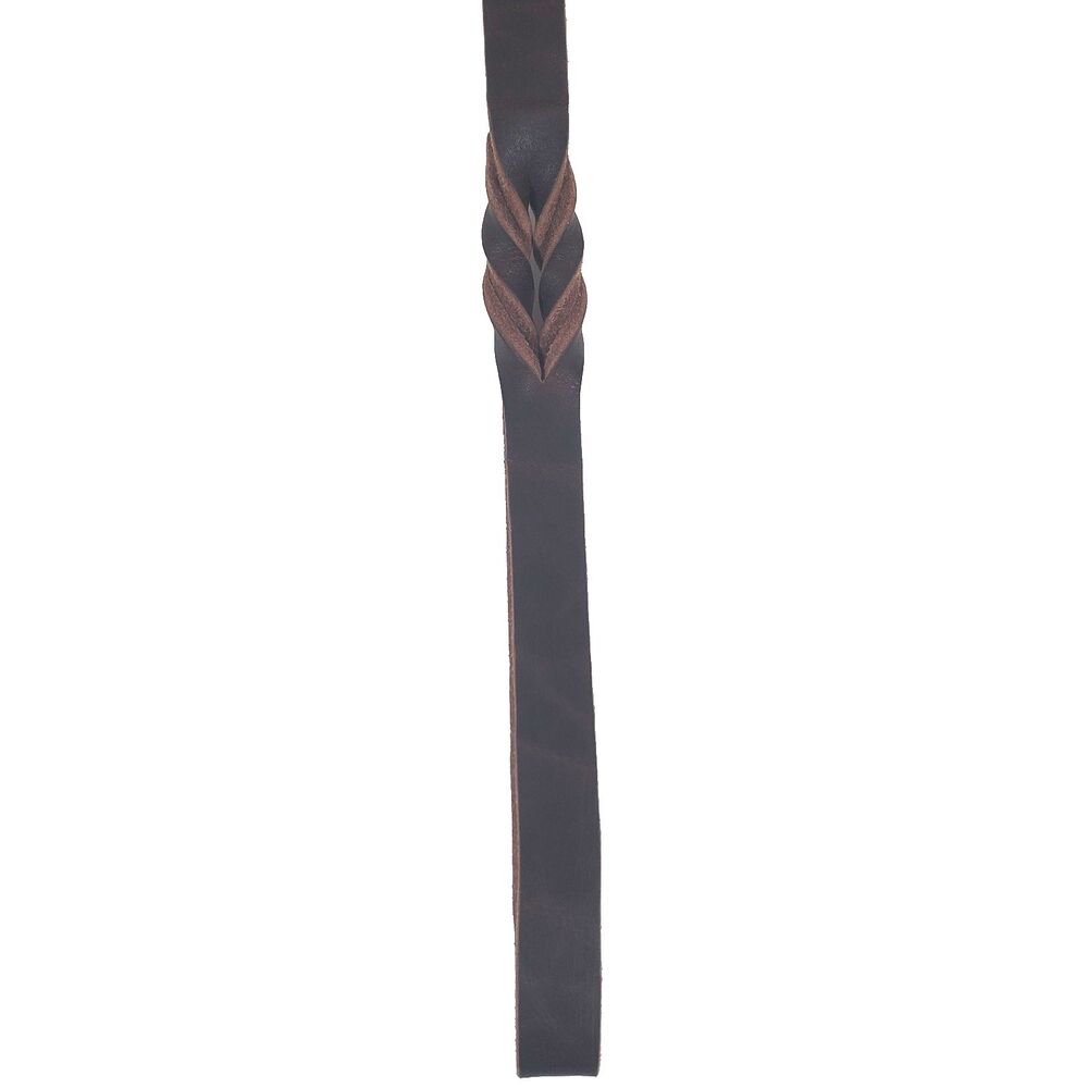 NEW Dog Leash 72-Inch-Long Braided Brown Leather Brass Clasp Heavy Duty - Picture 3 of 5
